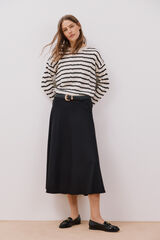 Cortefiel Falda midi capa Negro