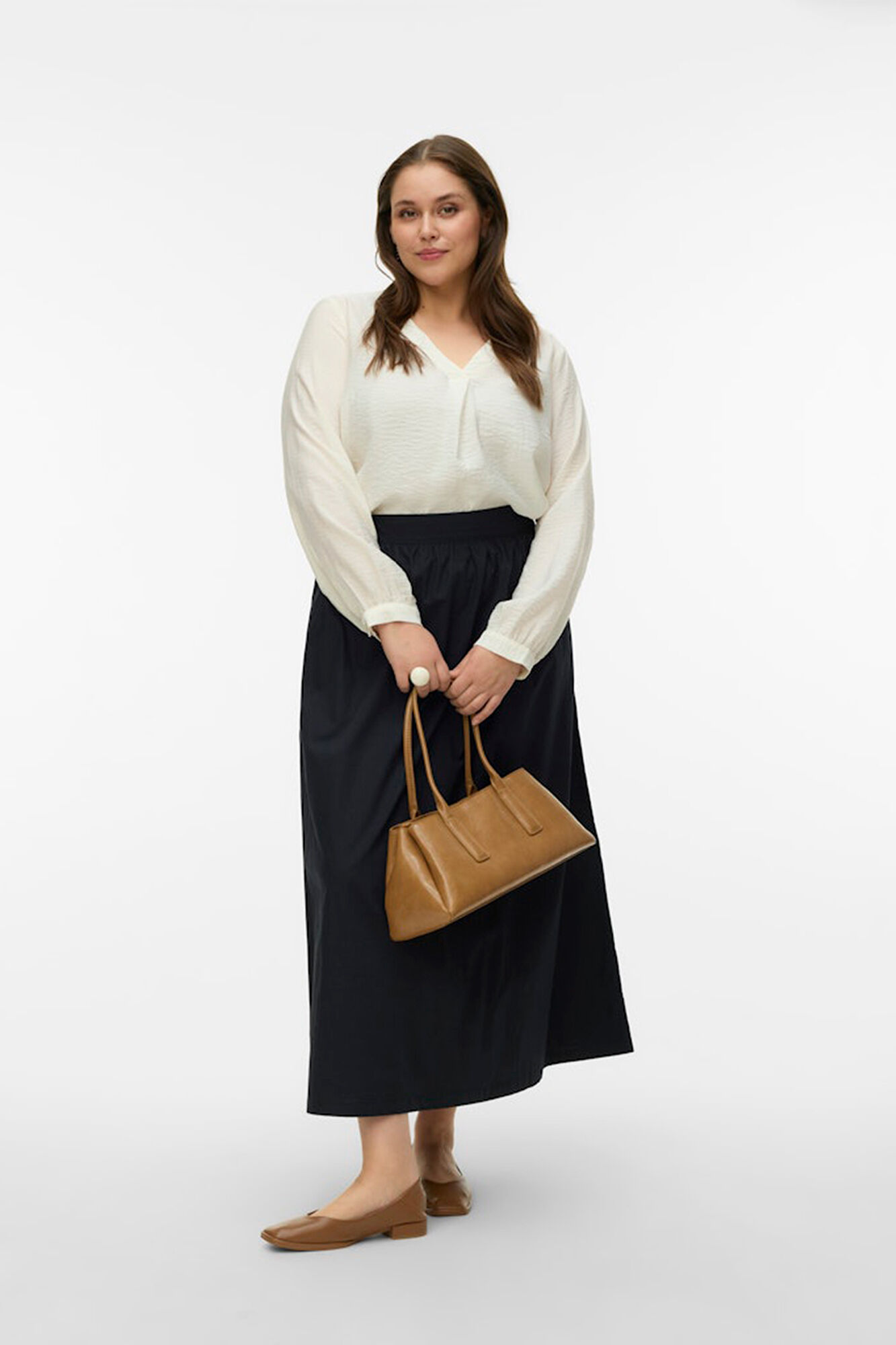 Vero Moda Curve Camisa gola em bico tamanho grande
