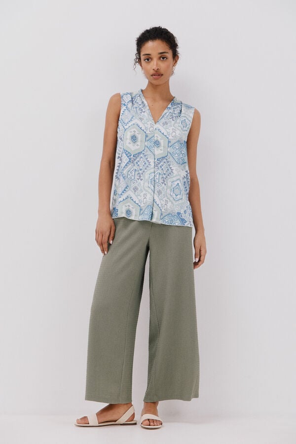 Cortefiel Blusa sin mangas Azul