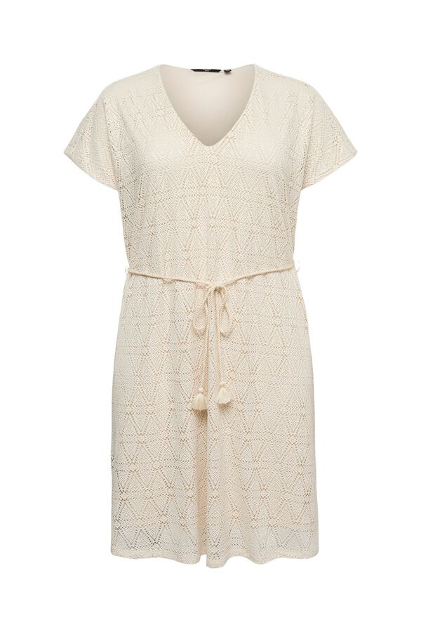 Vero Moda Curve Vestido curto gola em bico tamanho grande Tostado