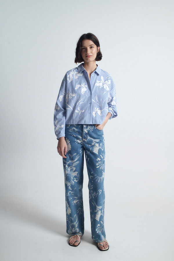 Object Camisa curta estampada Azul