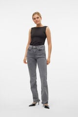 Vero Moda Vaquero recto tiro alto Gris