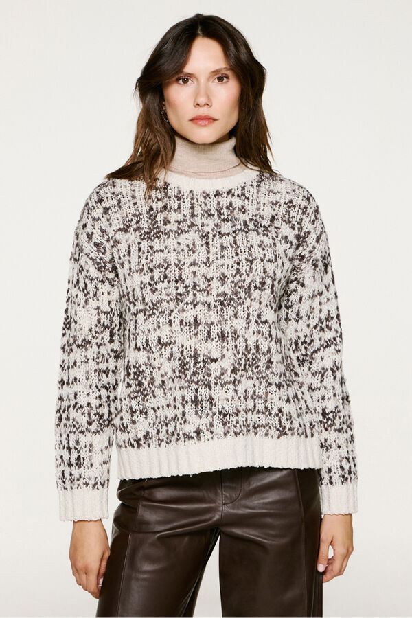 Selected Jersey lana cuello caja Gris