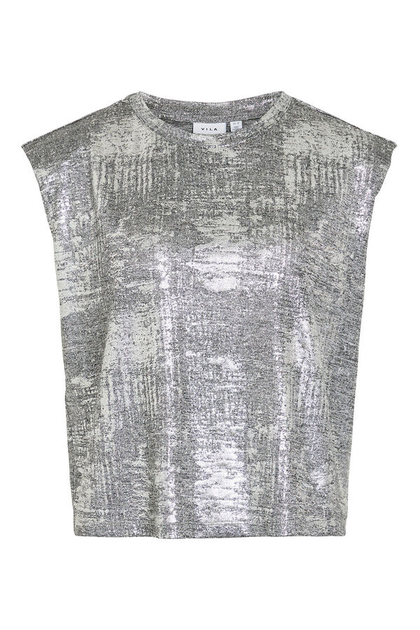 Vila Top sin mangas metalizado Gris