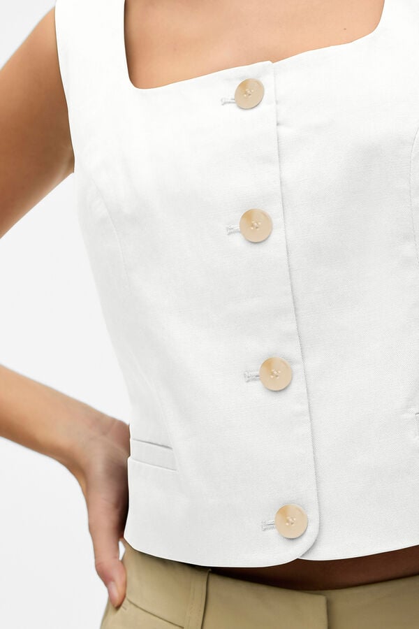 Vero Moda Colete curto com bot&otilde;es Branco
