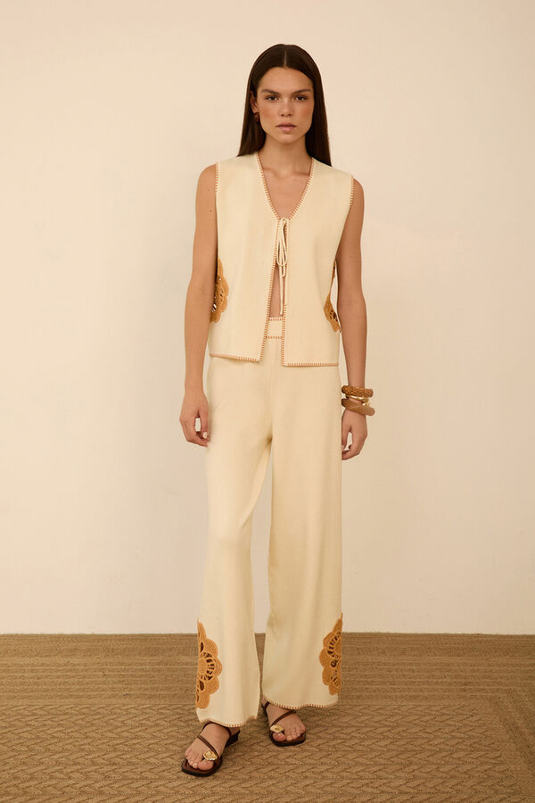 Meisie Chaleco de punto Beige