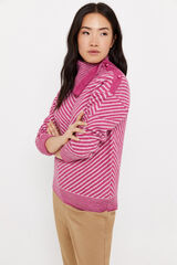 Cortefiel Jersey suave rayas Fucsia