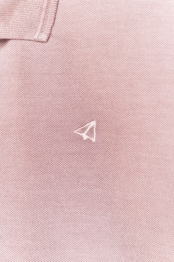 OOTO Polo pique lavado bordado avión Rosa