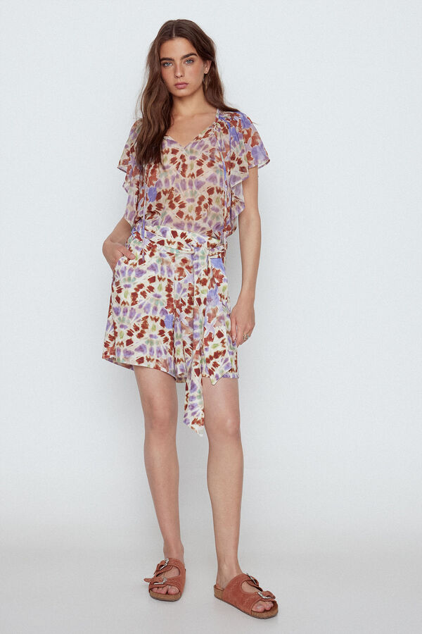 Slowlove Bermuda flu&iacute;da estampada Estampado morado