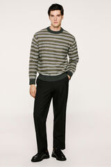 Selected Jersey lana cuello caja Verde oscuro