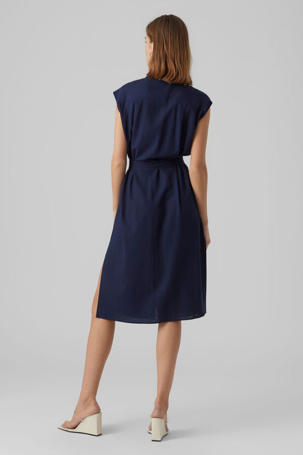 Vero Moda Vestido 7/8 camisero Azul