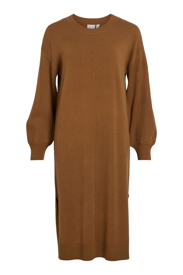 Vila Vestido midi de punto Marr&oacute;n