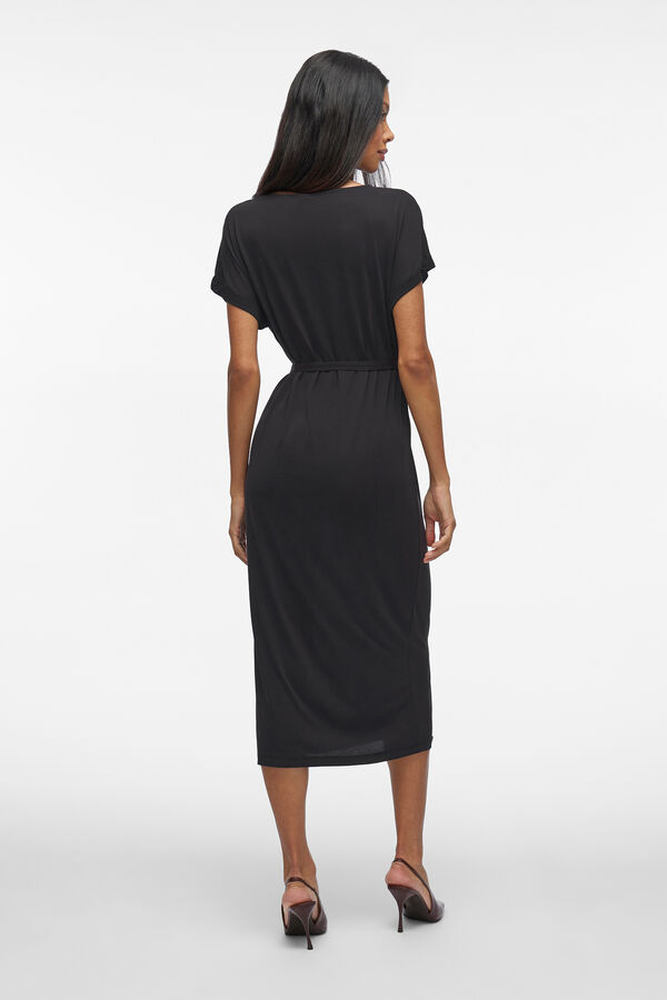 Vila Vestido midi manga corta Negro
