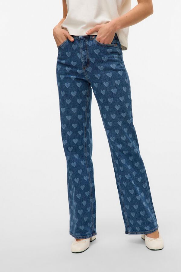Vero Moda Pantal&oacute;n vaquero estampado Azul