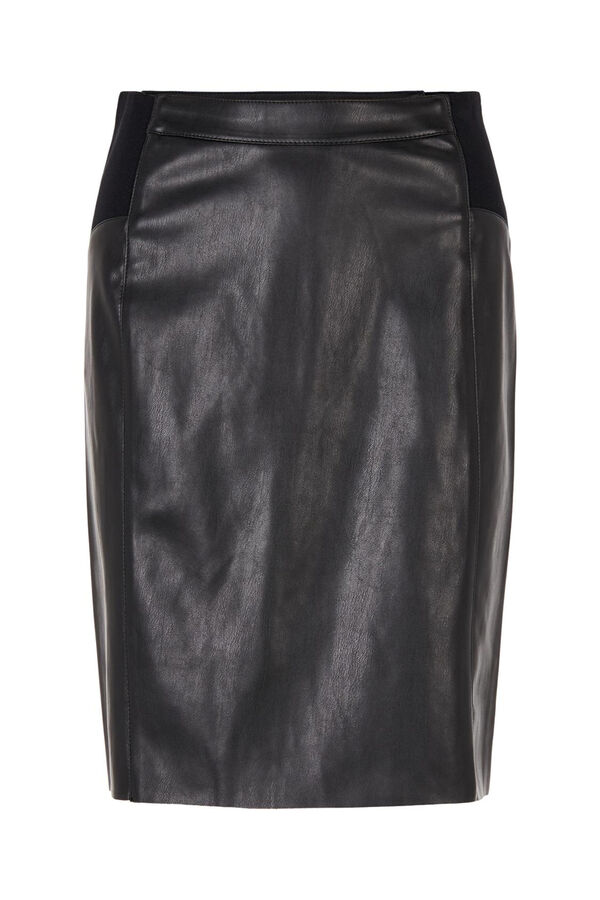 Vero Moda Saia tubo efeito pele Preto