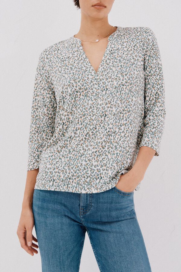 Cortefiel Camiseta b&aacute;sica escote m&atilde;o Multicolor