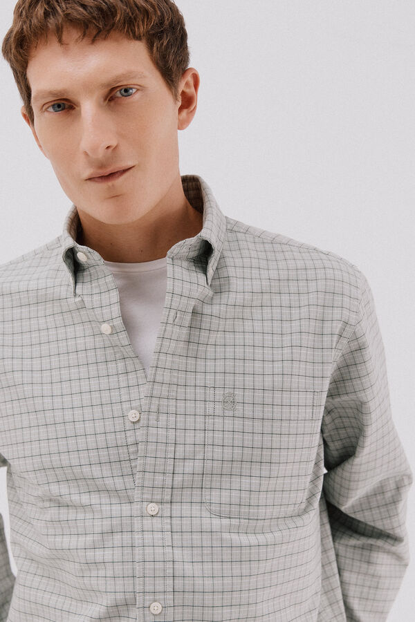 Cortefiel Camisa oxford xadrez Verde