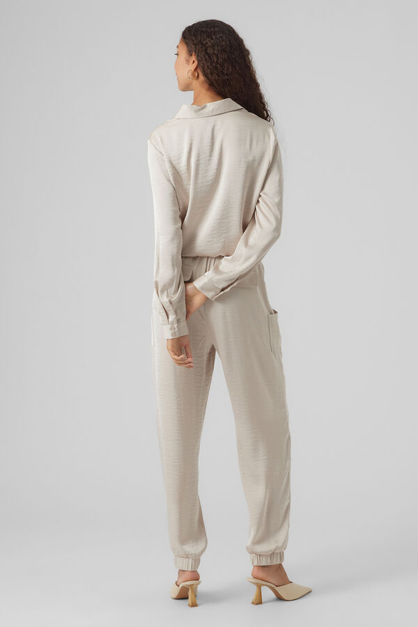 Vero Moda Camisa de manga comprida efeito acetinado Tostado