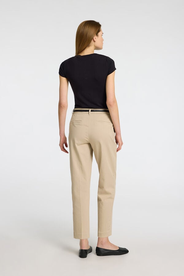 Selected Femme Cal&ccedil;as chino Castanho