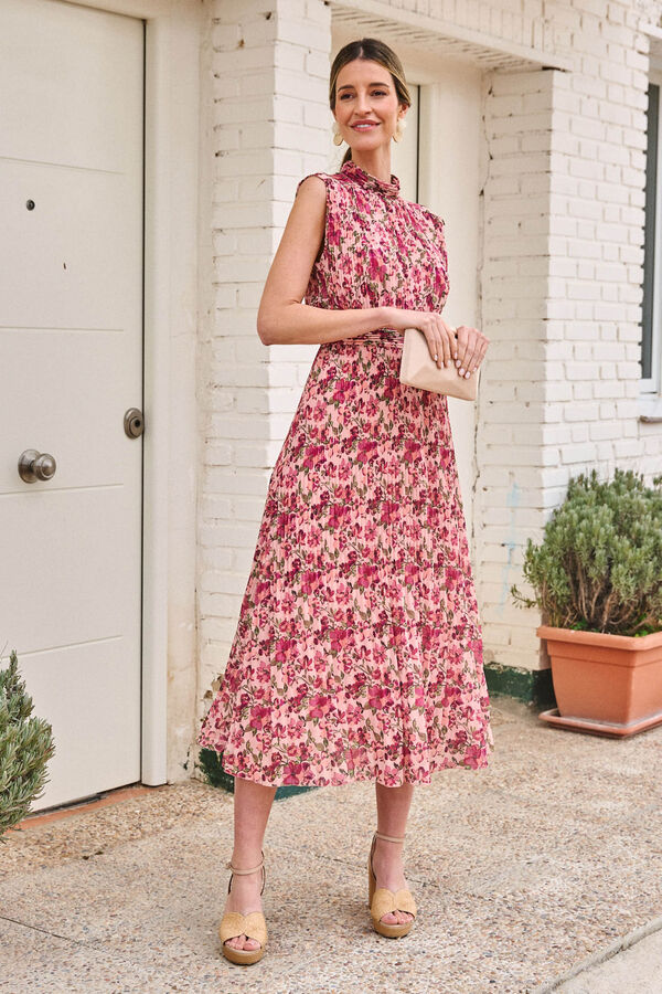 Pol&iacute;n Et Moi Vestido plisado Gala Rosa