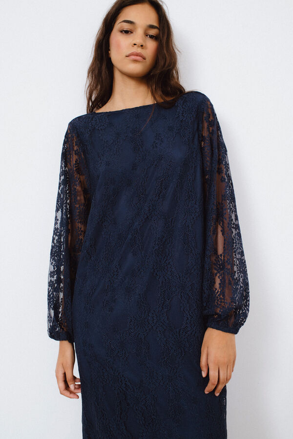 Vila Vestido de fiesta midi Azul marino