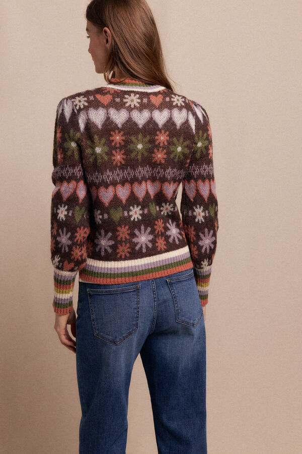 Slowlove Jersey grecas Estampado marr&oacute;n