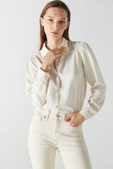 Cortefiel Camisa 100% lyocell color denim Blanco