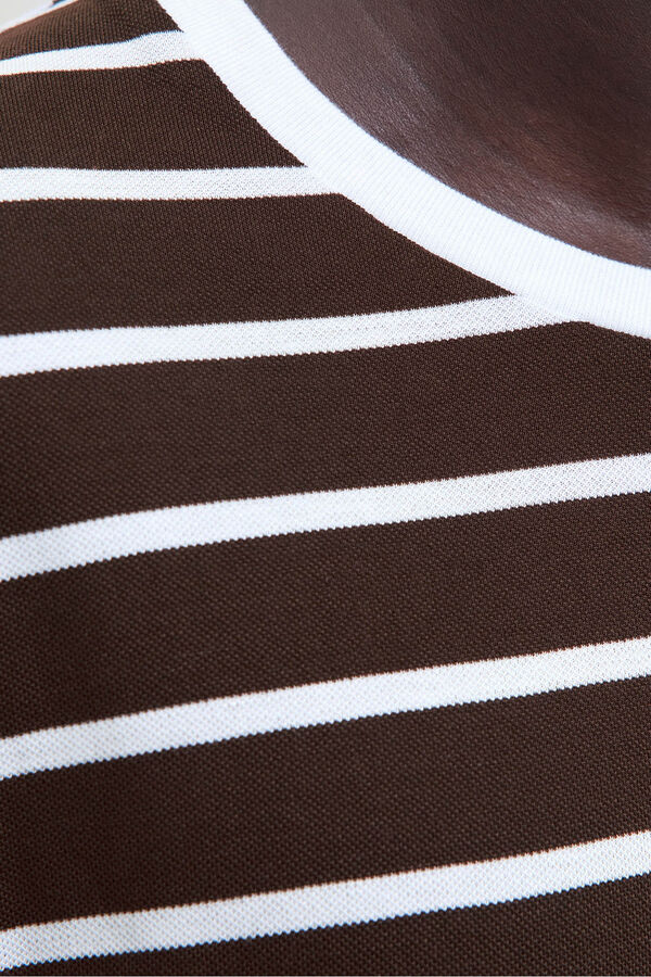 Jack & Jones Camiseta rayas Marr&oacute;n oscuro