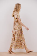 Cortefiel Vestido midi drapeado Multicolorido