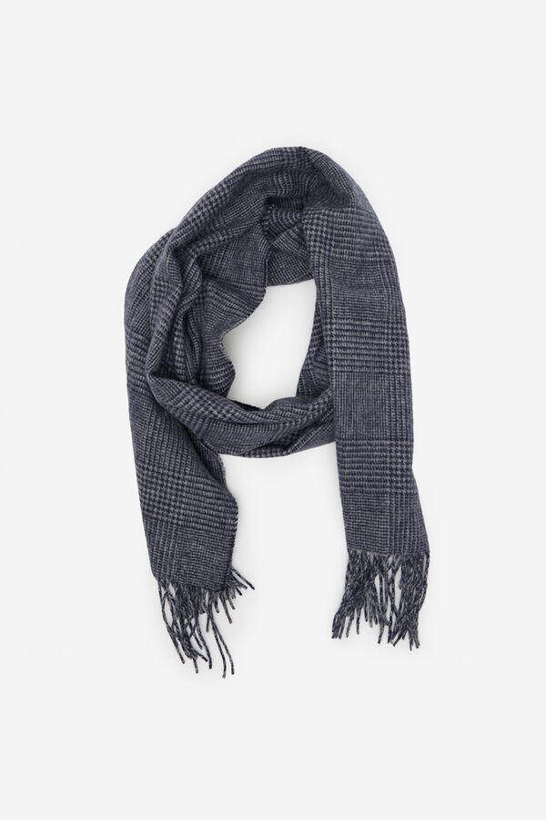 Cortefiel Bufanda tela cuadros Azul marino