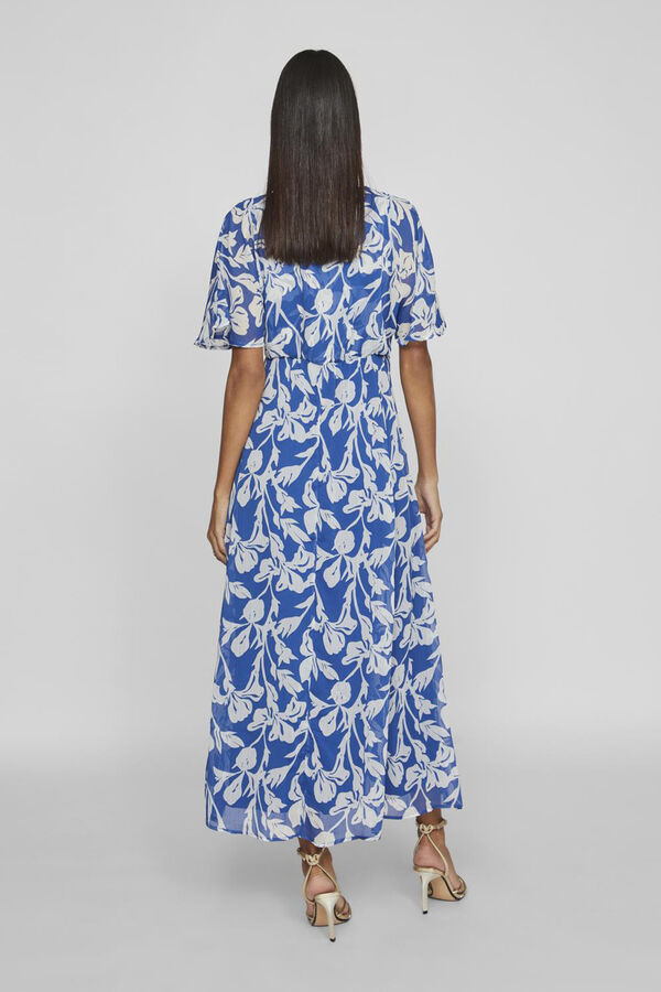 Vila Vestido midi de manga 2/4 Azul