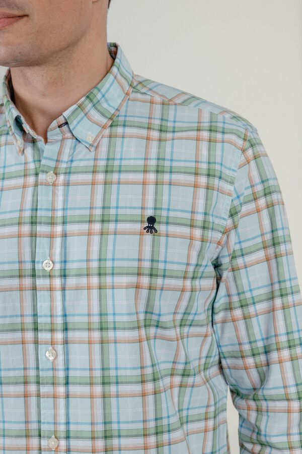 elPulpo Camisa casual em popelina Verde