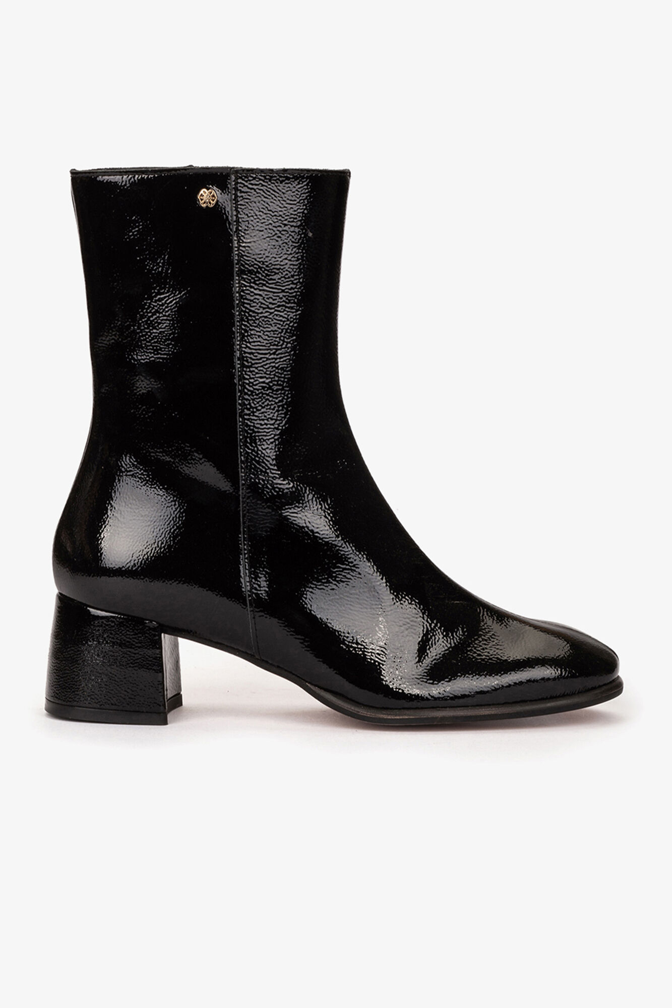 Cupl&eacute; Bota de salto m&eacute;dio em couro botim