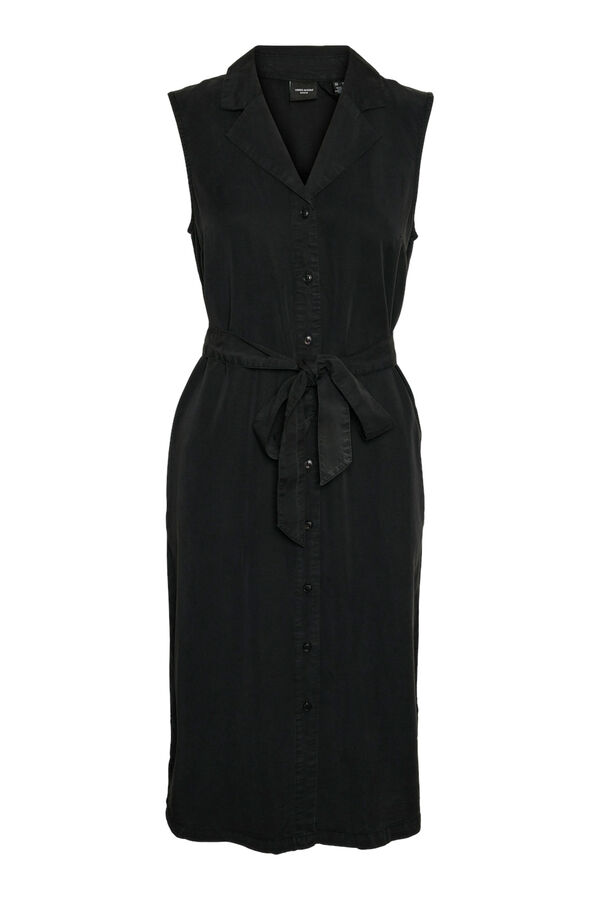 Vero Moda Vestido midi camisero Negro