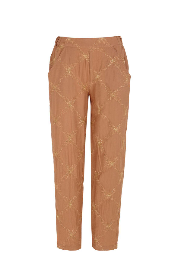 Slowlove Calças com bordado de lurex Vermelho