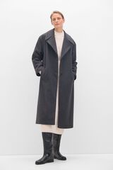 Cortefiel Abrigo largo pa&ntilde;o Gris oscuro
