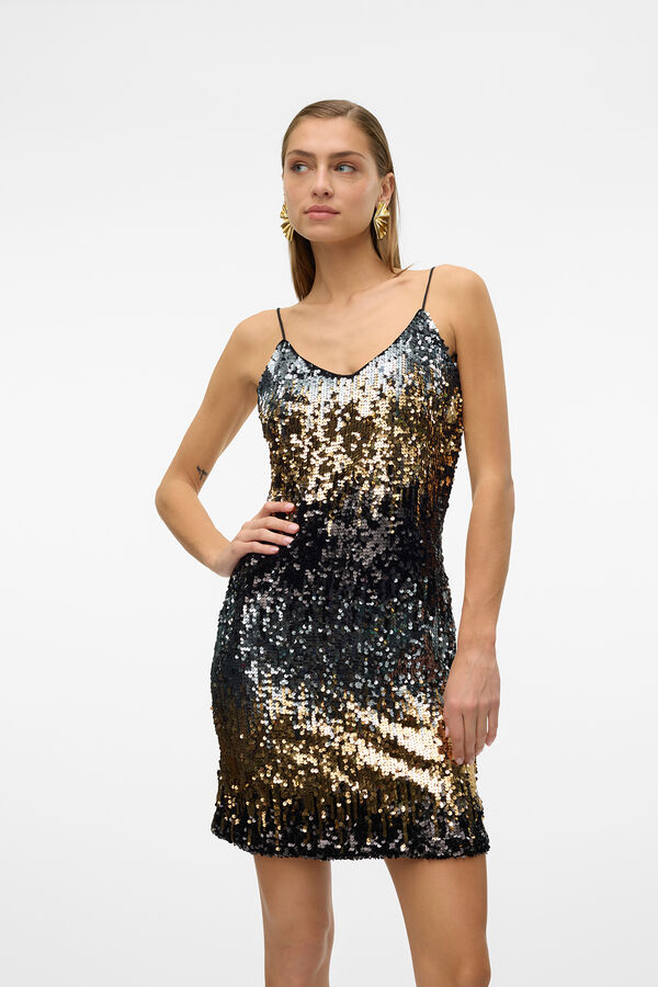 Vero Moda Vestido corto lentejuelas Negro