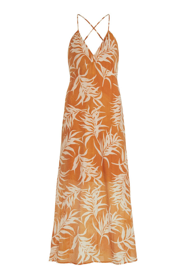 Vila Vestido midi estampado Amarillo