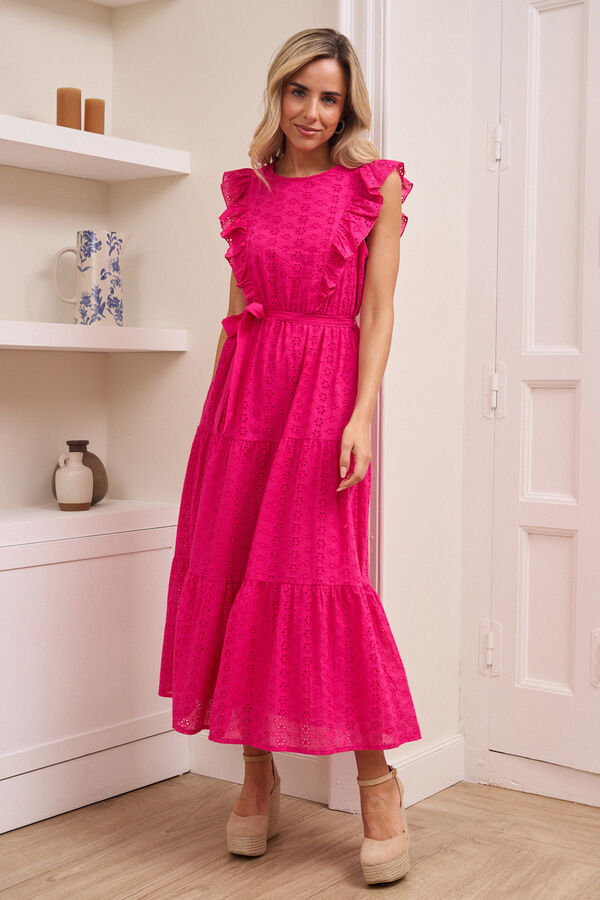 Pol&iacute;n Et Moi Vestido midi Neus Fucsia