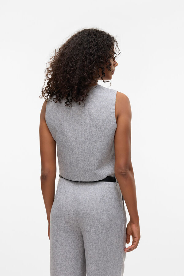 Vero Moda Chaleco de Tweed Gris