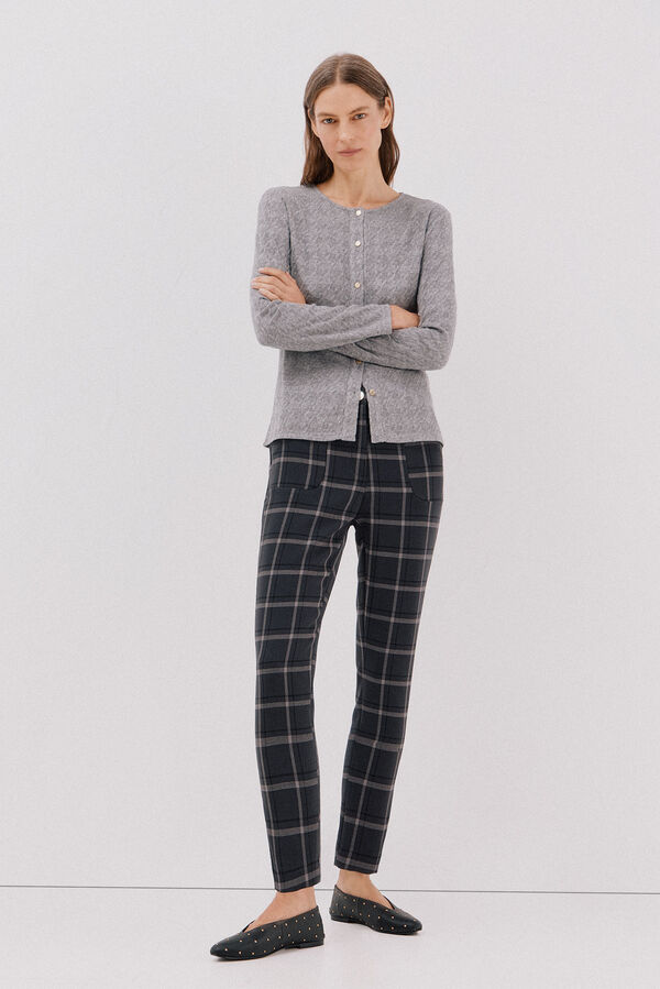 Cortefiel C&aacute;rdigan pata de gallo Gris