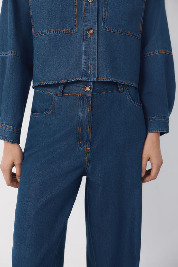 Cortefiel Jean Palazzo Soft Azul