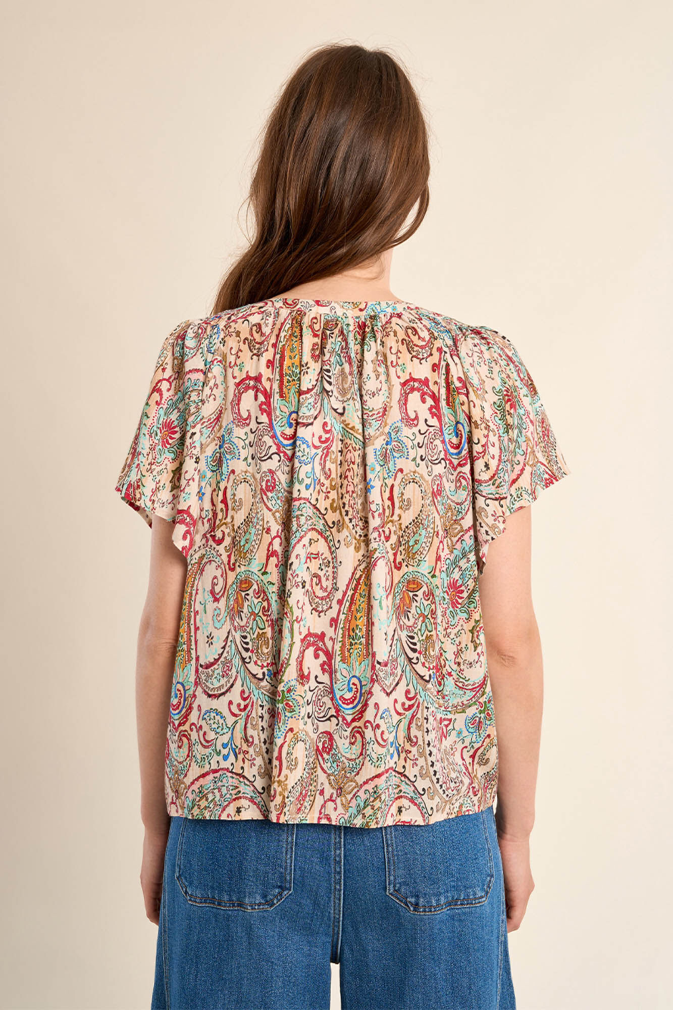 Molly Bracken Top de mujer de manga corta con estampado