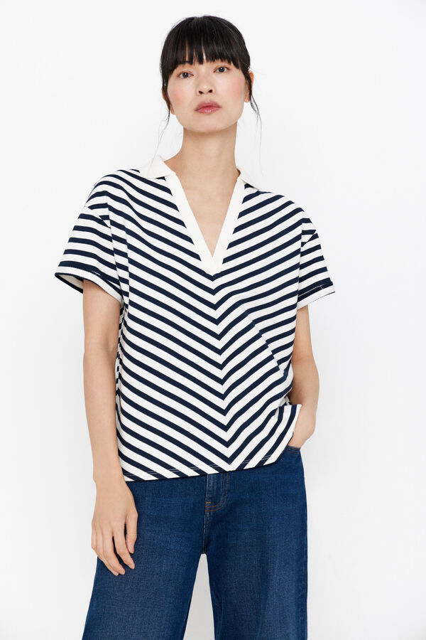 Cortefiel Polo rayas Estampado azul
