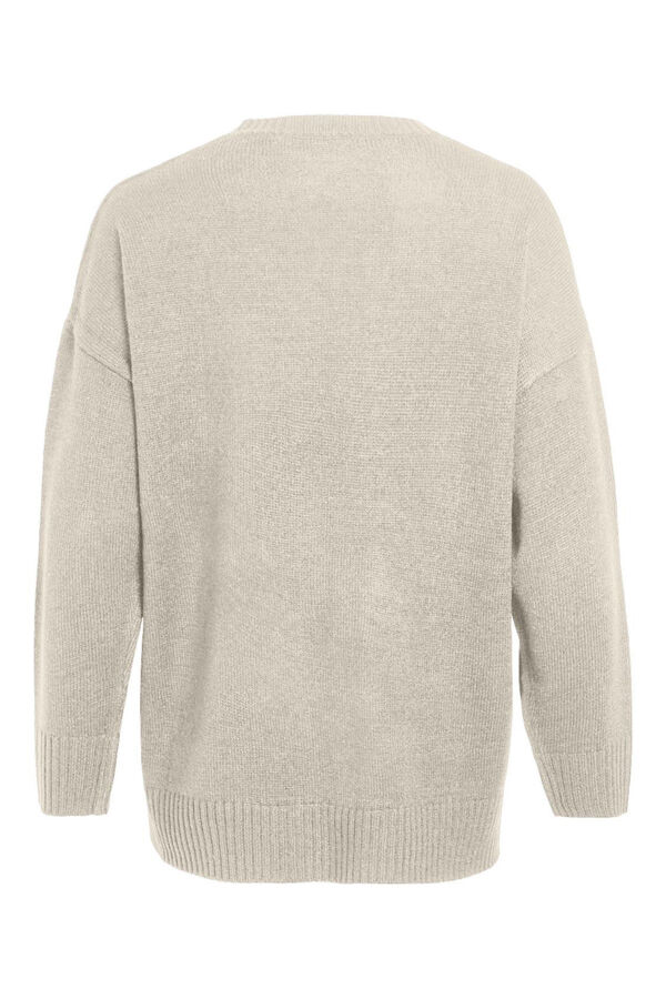 Vila Camisolas comprida gola em bico Cinzento