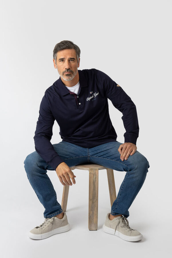 Privata Polo manga larga Azul marino