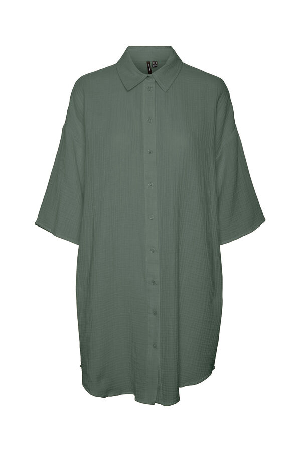 Vero Moda Vestido camiseiro com manga francesa Verde