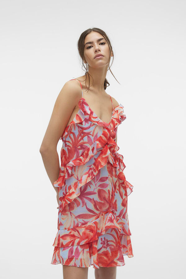 Vero Moda Vestido curto de folhos  Azul