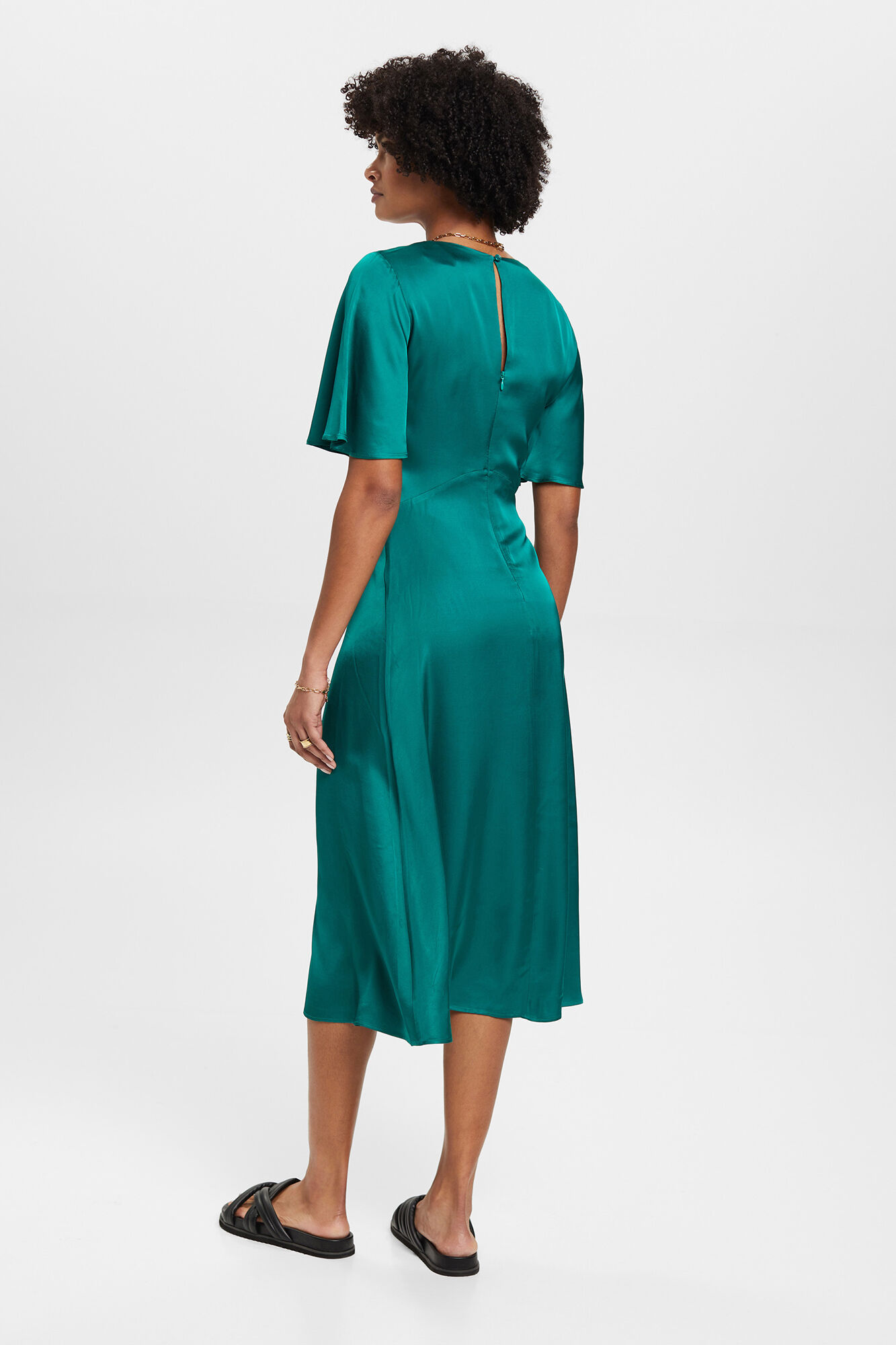 Esprit Vestido midi satinado viscosa