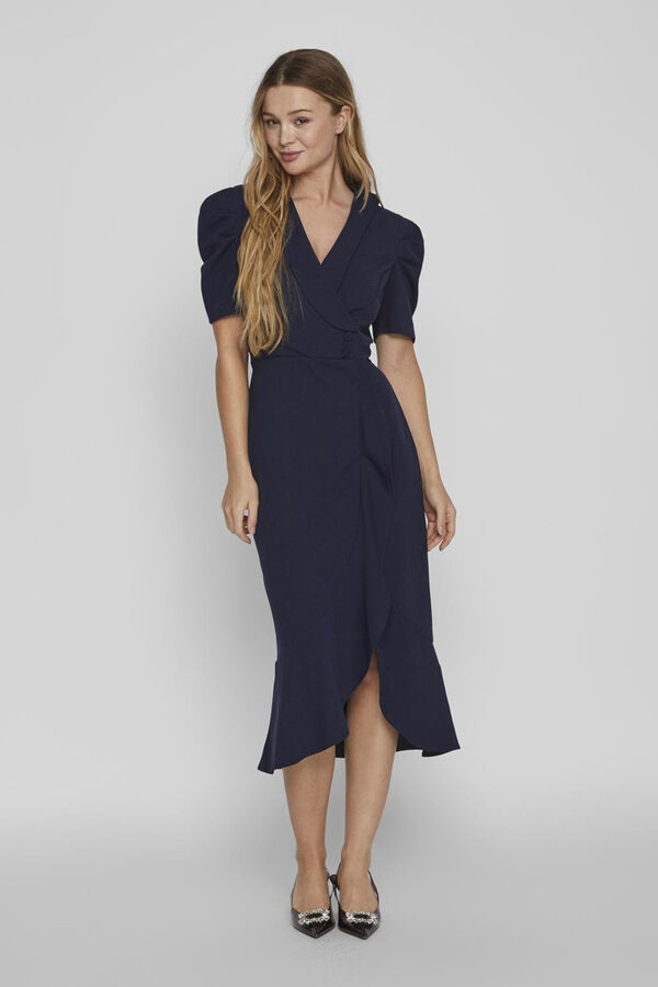 Vila Vestido midi fiesta Azul marino